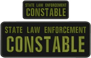 State Law Enforcement Constable Embroidery Patches 4x10 And 2x5 Hook On Back