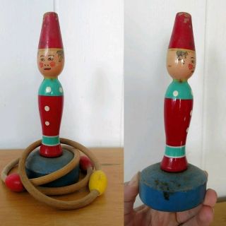 Vintage Wood Ring Toss Game