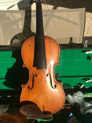 Old,  Antique Vintage Full Size Violin - German Stradivarius