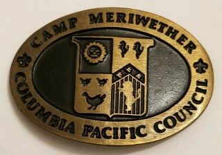 Bsa Camp Meriwether Belt Buckle Columbia Pacific Council Dyna Buckle Solid Brass