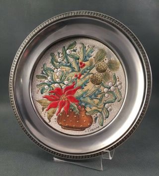 Limited Edition V Tiziano Four Seasons Winter Plate In Sterling Silver Frame