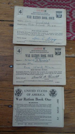 3 - Wwii War Ration Books Book 1,  Book 4