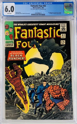 Fantastic Four 52 Cgc 6.  0 White 1st Black Panther (t 