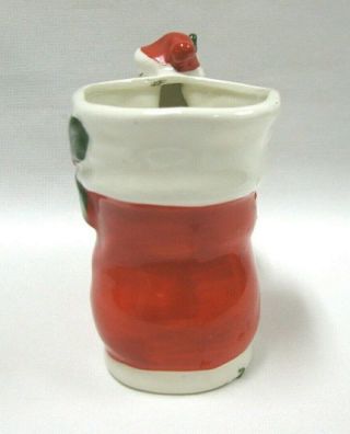 Vintage 1950 ' s NAPCO Porcelain Ceramic Santa on Boot Christmas Planter 2