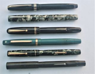 6 Swan Fountain Pens - As Found