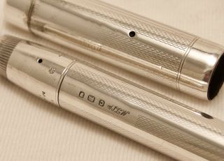 SOLID SOLID SILVER SWAN MABIE TODD LEVER LESS FOUNTAIN PEN 1930 ' S 3