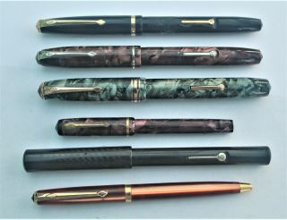 5 Conway Stewart Fountain Pens & Ballpoint - As Found