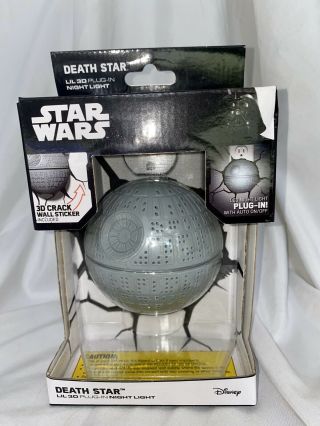 Disney Lucasfilm Star Wars Death Star 3d Bedroom Night Light Plug - In Led Nib