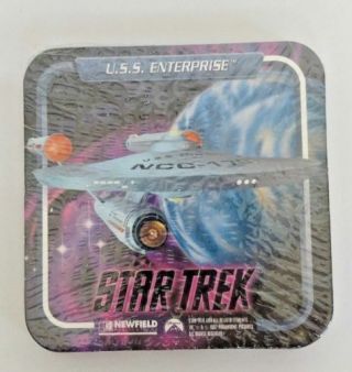 Vintage Star Trek Coasters Set Of 4 U.  S.  S.  Enterprise Newfield 1997 In Pack