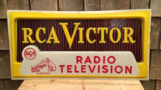 Vintage Rca Victor Radio Television Broadcast Station Embossed Nipper Dog Sign