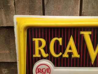 Vintage RCA VICTOR Radio Television Broadcast Station Embossed Nipper Dog Sign 2