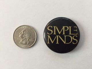 Rare Vintage Pin Button Pinback 1980s Wave Simple Minds Classic Design Tour