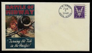 Battle Of Midway Wwii Collector Envelope Period 1942 Stamp Op1349