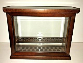 Levenger Pen Display Case Wood And Glass Holds 20 Pens