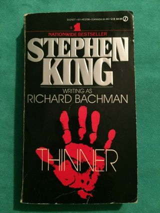 Thinner By Stephen King Richard Bachman Vintage Paperback 1985