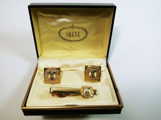 Swank Vintage Masonic/shriners Cuff Links And Tie Clip