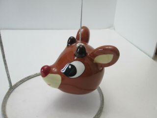 Character Arts Rudolph Red Nose Reindeer Head Large Christmas Ornament 4569