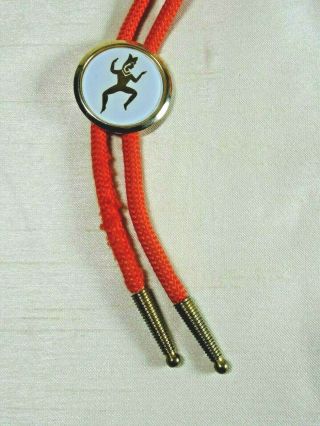 Vintage Girl Scouts Brownies Bolo With Orange Cord Brass Tips