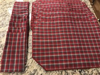 Longaberger Set Of 8 Napkins And Placemats Christmas Plaid Tidings Red Green