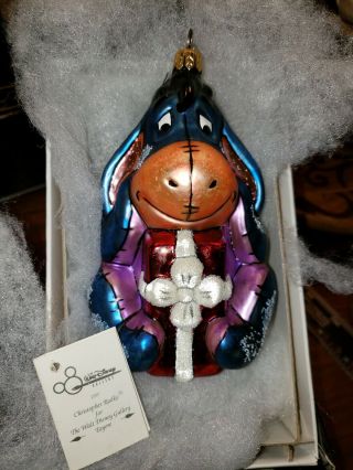 Christopher Radko Walt Disney Eeyore 1997 Glass Christmas Ornament With Tags