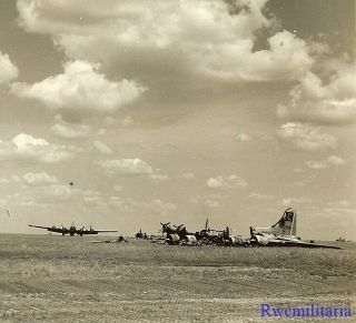 Org.  Photo: 96th Bomb Group B - 17 Bomber Wrecks; Poltawa,  Russia 1944 (2)