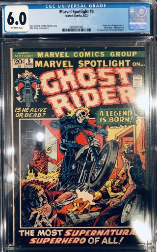 Marvel Spotlight 5 1972 Cgc 6.  0 Ow Pgs 1st Appearance Ghost Rider Johnny Blaze