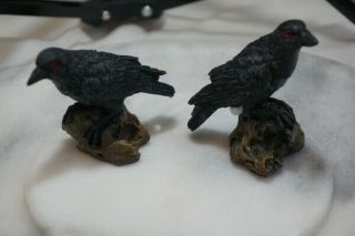 Small Black Raven Figurines - Set Of Two (2)