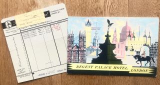 Orig 1959 Regent Palace Hotel 16 - Page Colour Brochure London,  Invoice,  Hospital