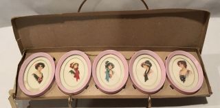 Ohio Art Co.  5 Connected Miniature Gibson Girl Prints Victorian Box