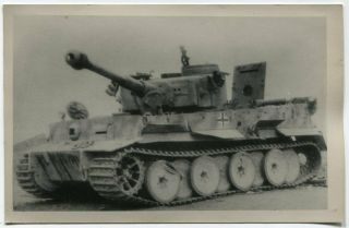 German Wwii Photo: Panzer Vi Tiger Heavy Tank,  Agfa Postcard Paper