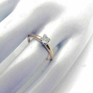 Vintage 14k Gold 1/2 Ct Old Mine Cut Diamond Solitaire Engagement Ring