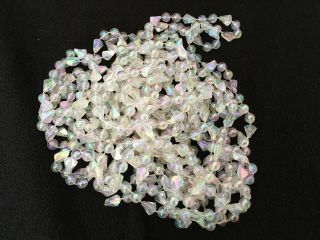 Beaded Christmas Tree Garland Iridescent And Pearl Color 18 Ft Long