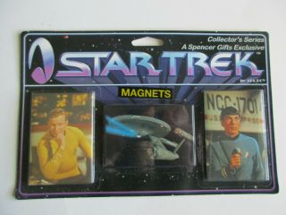 Star Trek Classic Set Of 3 Magnets - Spencer Gifts Exclusive In Pack 1997