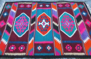 Romanian Kilim RUG Vintage handwoven wool rug carpet Handmade tribal rug - 92 2