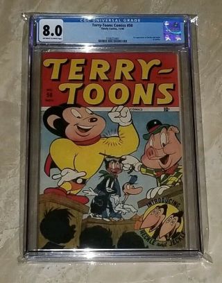 Terry Toons Comics 50 Timely 1946 Cgc 8.  0 Ow/w First Appearance Heckle & Jeckle