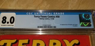 TERRY TOONS COMICS 50 TIMELY 1946 CGC 8.  0 OW/W FIRST APPEARANCE HECKLE & JECKLE 3
