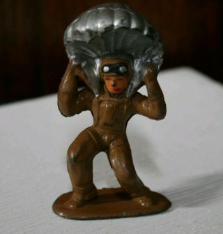 Vintage Barclay Lead Toy Soldier Paratrooper With Parachute 704