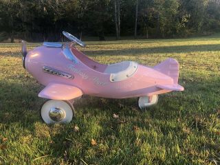 Vintage Style Fantasy Flyer Pink Pedal Car Airplane