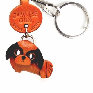 Japanese Chin Handmade 3d Leather Dog Key Chain Ring Vanca Made In Japan 56737