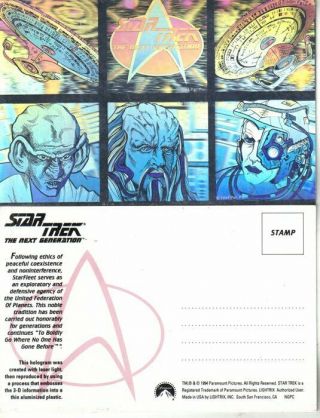 Star Trek: The Next Generation Holographic Postcard,  Lightrix 1994