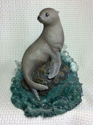 Dakin " Wyland " Baby Harp Seal No.  1131 Figurine,  Ex.  Cond.