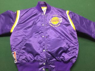 Vintage Los Angeles Lakers 1985 World Champs Starter Satin Jacket Men Size Xl