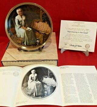 Bradford Exchange Norman Rockwell Reminiscing In The Quiet Collector Plate