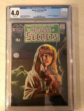 House Of Secrets 92 Cgc 4.  0 First Appearance Of Swamp Thing