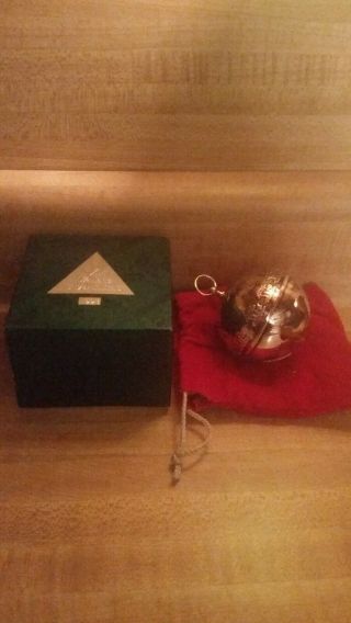 1998 Wallace Silversmiths Annual Christmas Ornament With Bag And Box