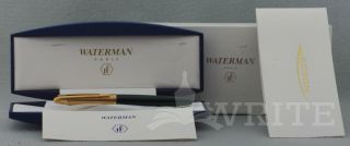Fountain Pen Waterman Edson Emerald Green Nib M Complete Box