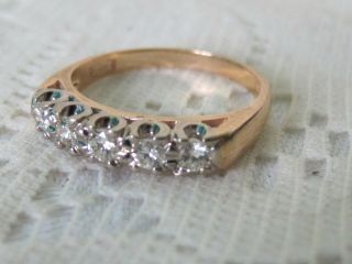 J6 Estate Vintage 14k Gold Diamond Wedding Band Ring Size 7.  5