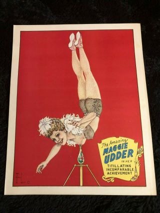 " The Maggie Udder " Vintage Mini Circus/carnival Poster