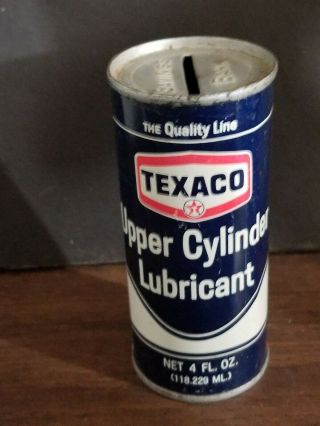 Vintage Texaco Upper Cylinder Lubricant Oil Can 4 " Savings Bank Great Shape