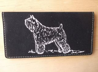 Bouvier - Hand Engraved Leatherette Check Book Cover By Ingrid Jonsson.